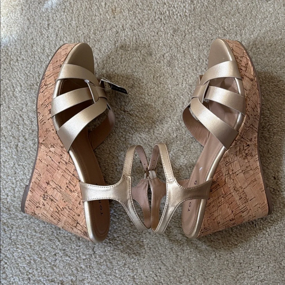 Torrid Gold Cork Wedge Sandals - Women's Size 8.5